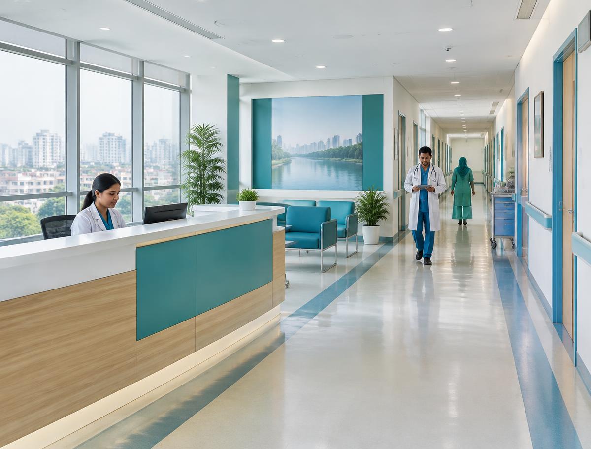 Reception area of the hospital